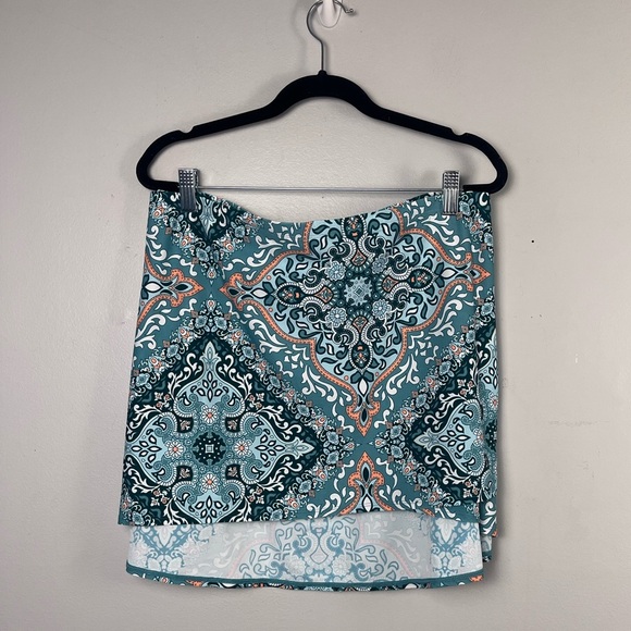 Jantzen Surplice Maillot One-Piece Swimsuit Blue Medallion and Skirt Size 24W - Picture 10 of 16